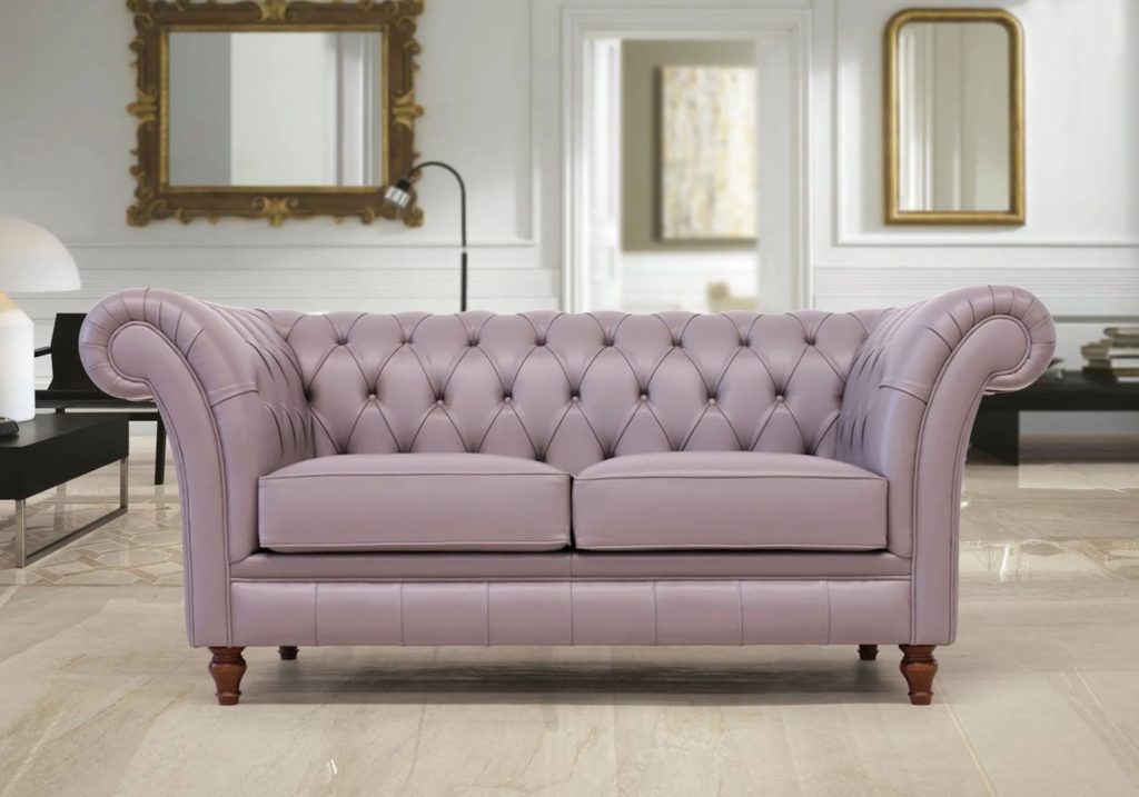 Canapé Chesterfield Cuir Marron – 180 Cm, Style Anglais Intemporel, Occasion